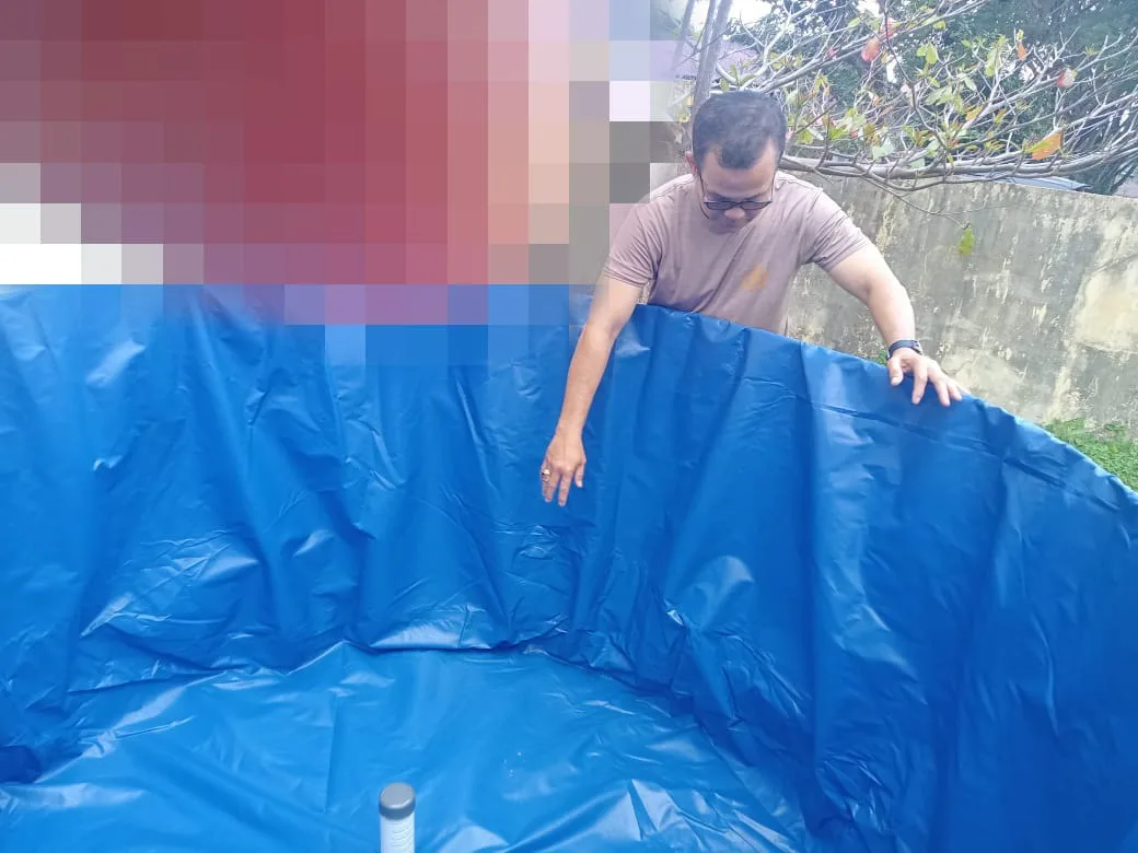 Polres Simalungun Dukung Program Ketahanan Pangan, Kabag SDM Bangun Kolam Ikan untuk Peningkatan Pangan di Lingkungan Polres