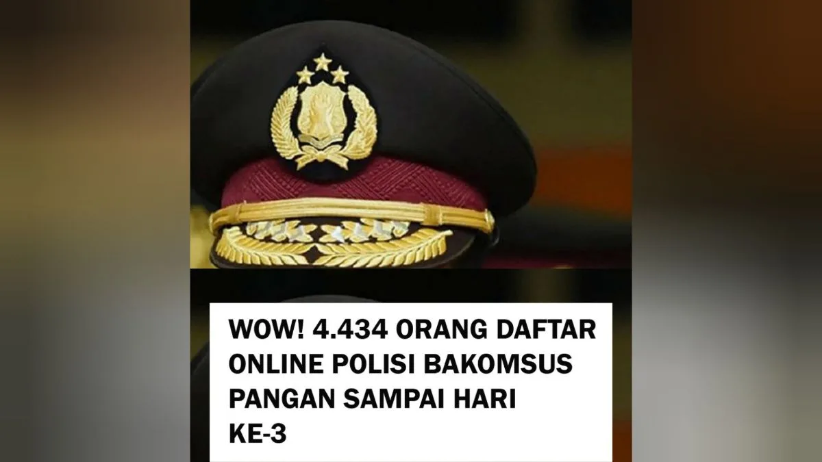 Total Pendaftar Bakomsus bidang Pangan Polri Hingga Hari ke-3 4.434 Orang