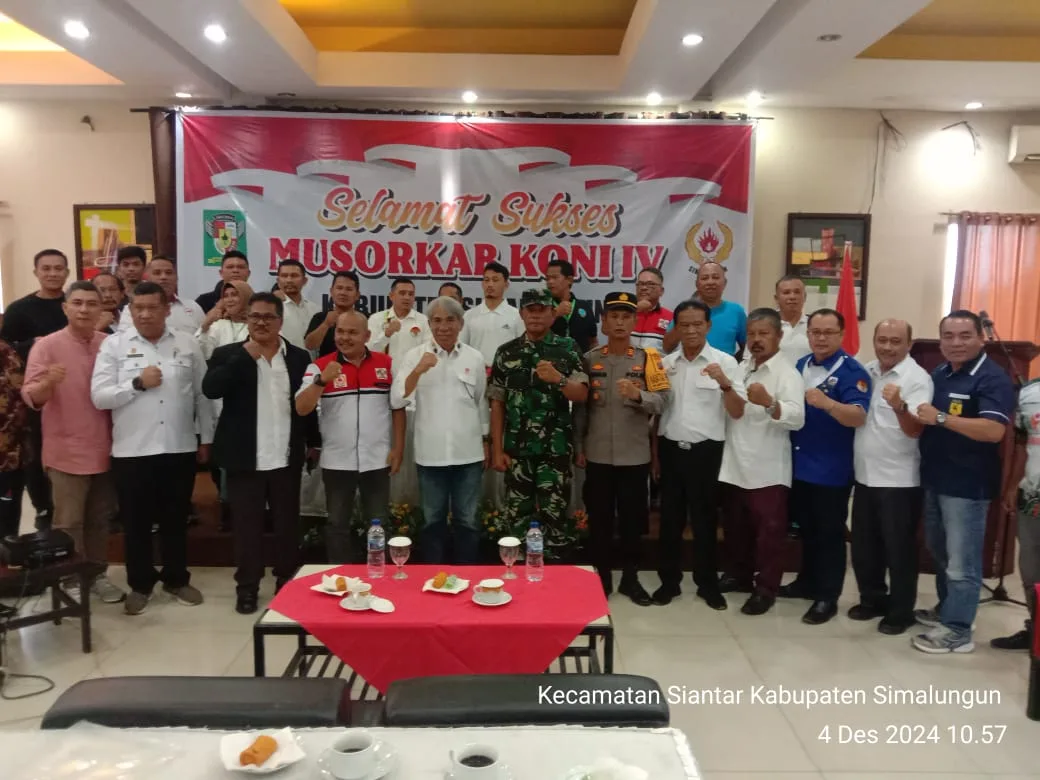 Danramil Bangun Hadiri Musorkab KONI IV Tahun 2024  Kabupaten Simalungun