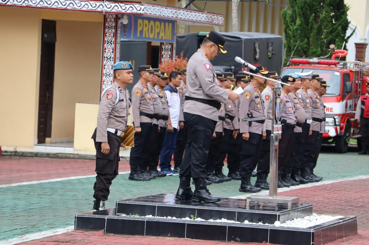 Kapolres Simalungun Pimpin Apel Gabungan Siaga Bencana Pasca Pencoblosan Pilkada 2024