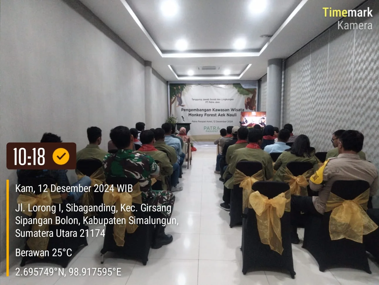 Danramil Girsang Sipangan Bolon Menghadiri Undangan Acara Pengembangan Kawasan Wisata Monkey Forest Aek Nauli