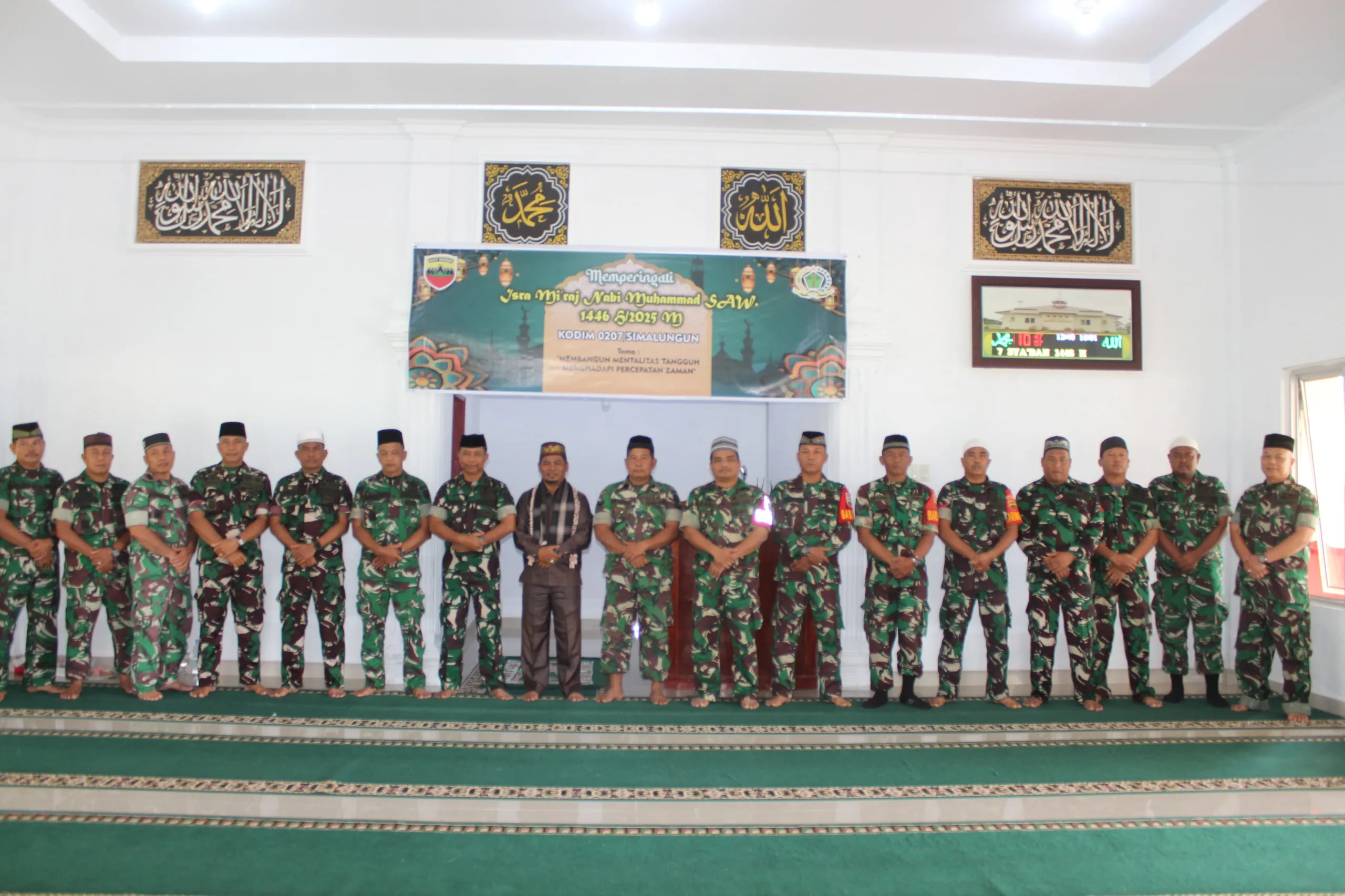 Kodim 0207/ Simalungun Gelar Peringatan Isra’ Mi’raj 1946 H/2025 M Bertemakan “Membangun Mentalitas Tangguh Menghadapi Percepatan Zaman”