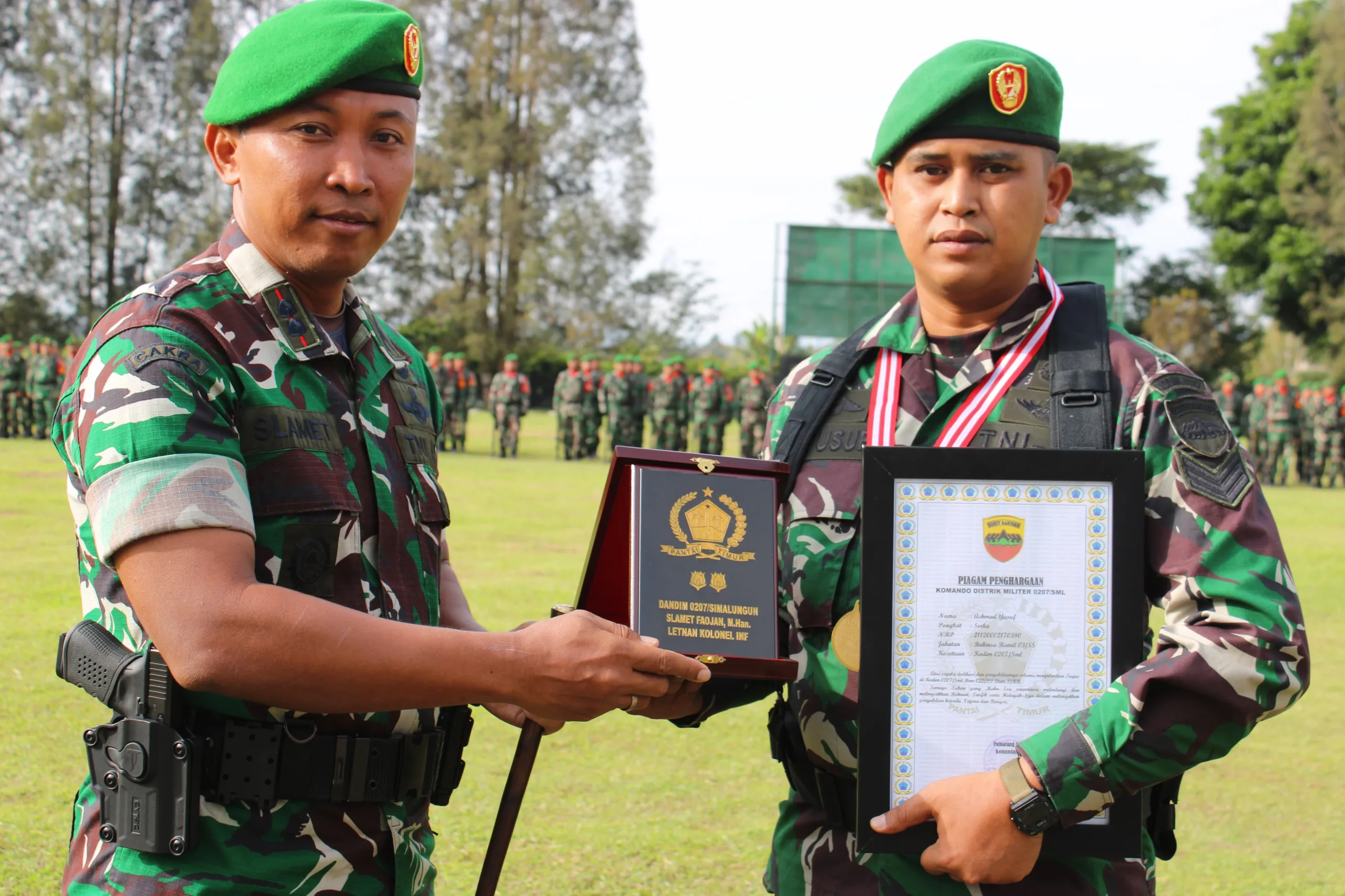 Dandim 0207/Simalunghn Pimpin Upacara Dan Pelepasan Personil Pindah Satuan