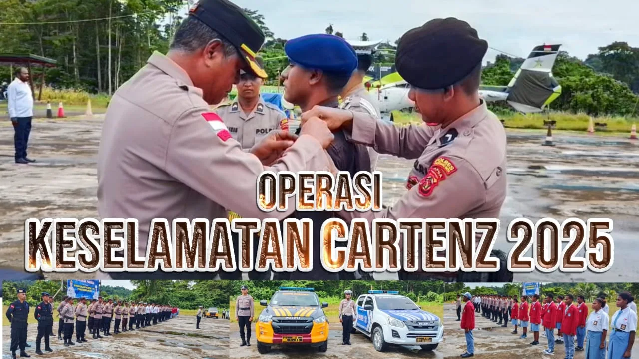 Polres Mamberamo Raya melaksanakan Apel Gelar Pasukan Operasi Keselamatan Cartenz 2025