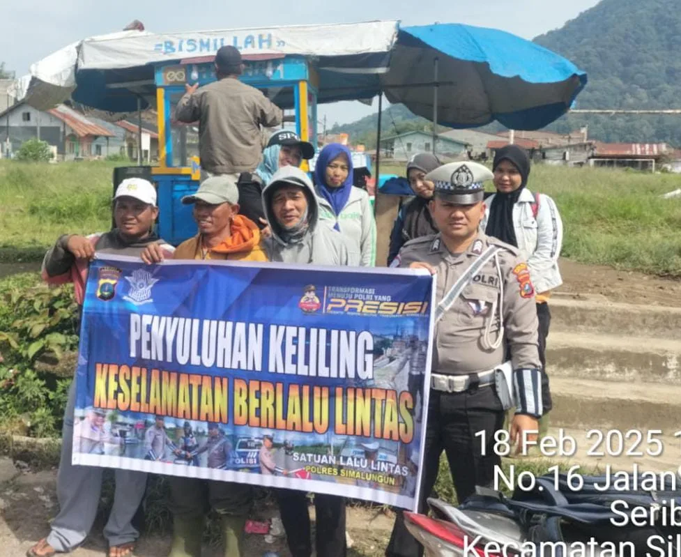Satlantas Polres Simalungun Sosialisasikan Keselamatan Berlalu Lintas di Silimakuta