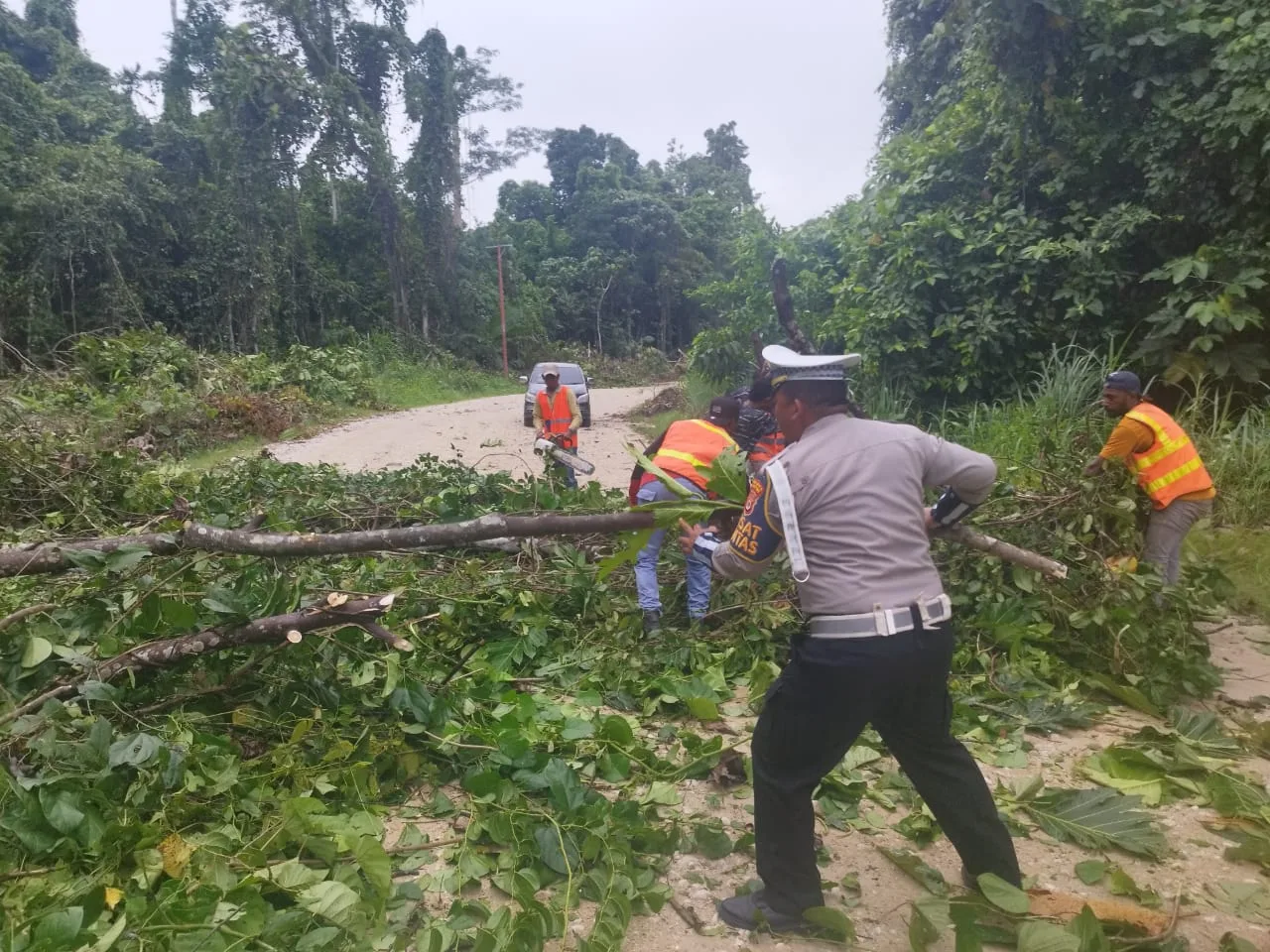 Kapolsek Sarmi bersama Bhabinkamtibmas menyambangi dan memberikan bibit jagung ke salah satu warganya