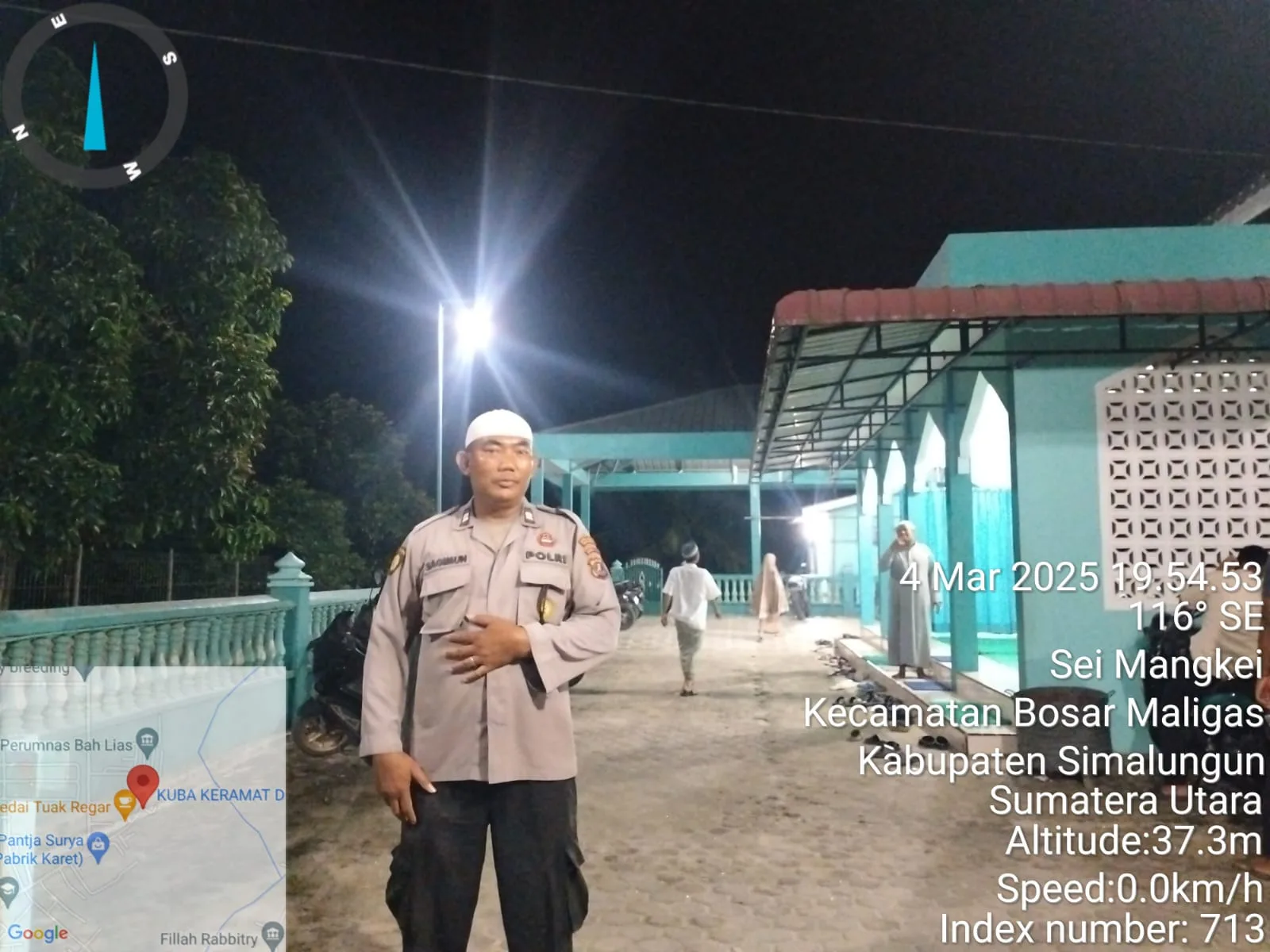 Kapolsubsektor Pematang Bandar Amankan Sholat Isya dan Tarawih di Masjid Al Muttaqin, Sampaikan Pesan Kamtibmas