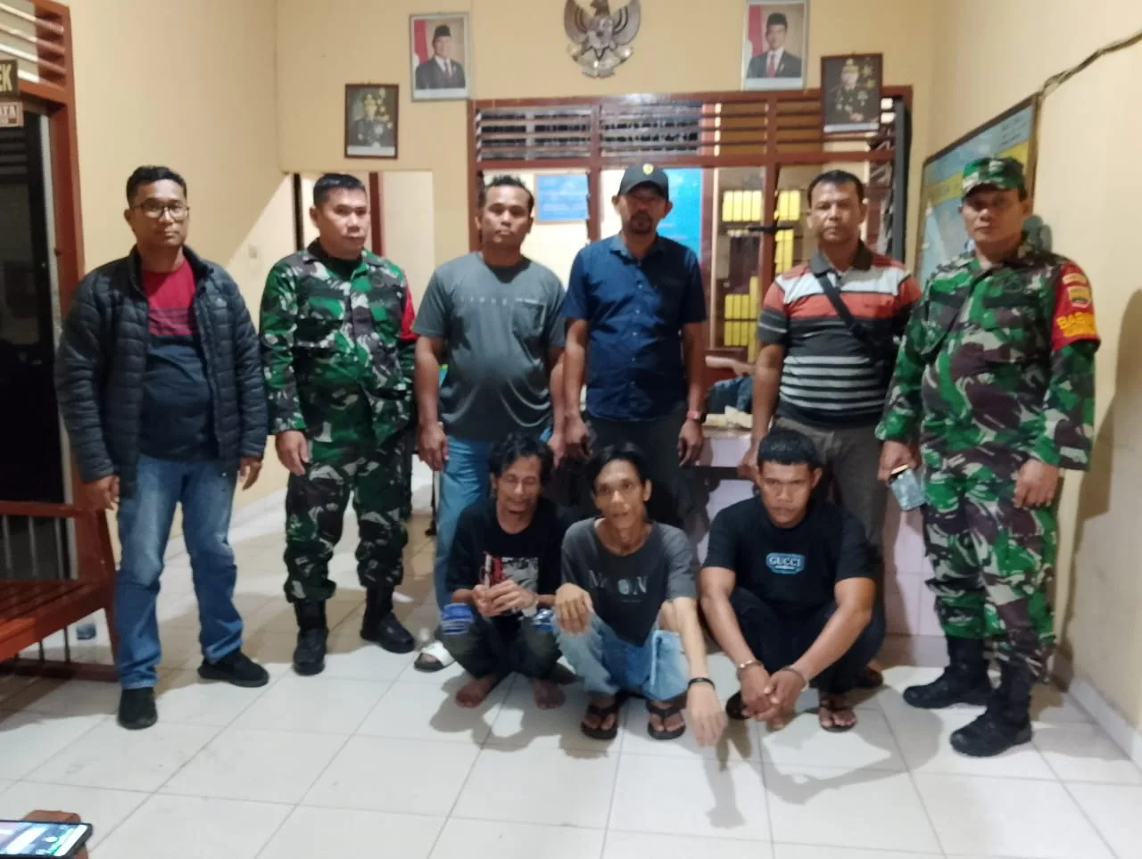 Sedang Transaksi Narkoba Tiga Orang Pria Ditangkap Unit Intel Kodim 0207/Simalungun Dan Polsek Bangun