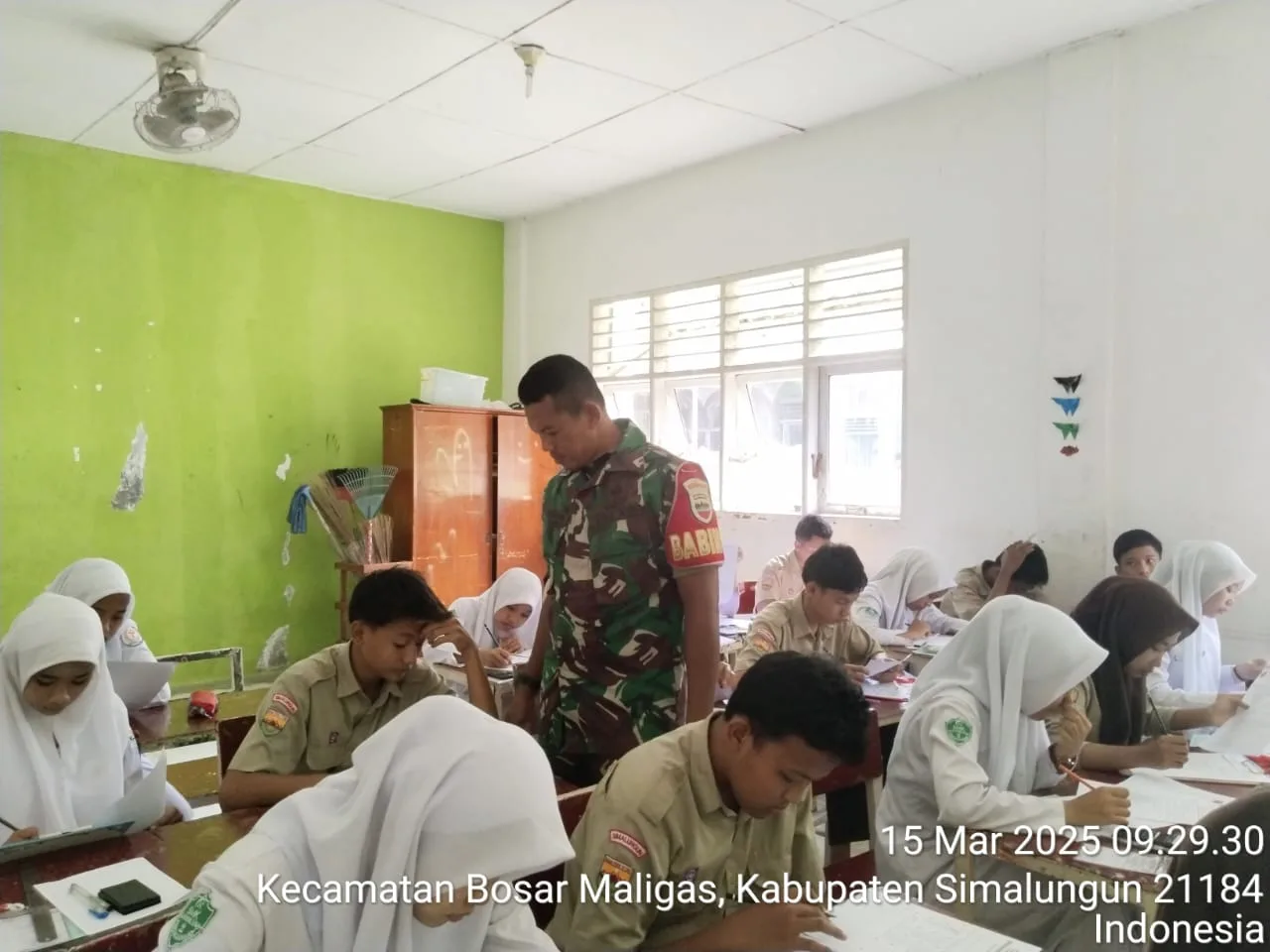 Wawasan Kebangsaan dan Pengawasan Ujian, Peran Aktif Babinsa Perdagangan di Sekolah  swasta Al-Washliyah 2 perdagangan 1