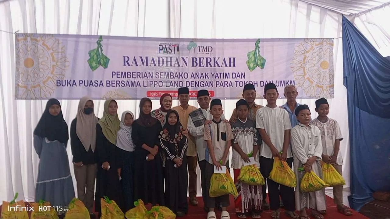 TMD Lippo Land Gelar Bansos Berupa Sembako dan Santunan 1000 Anak Yatim di Gedung Kuning Binong Permai