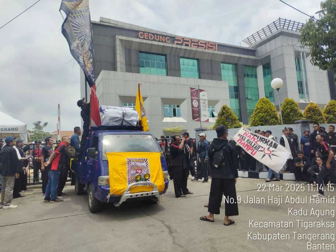 Datangi Mapolresta Tangerang, Masa PSHT Minta Oknum LSM Pelaku Pembacokan Secepatnya Ditangkap