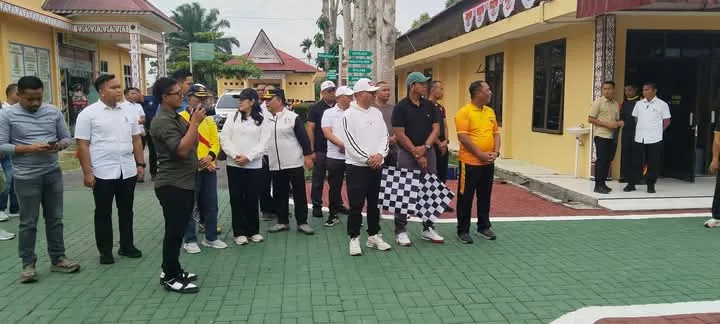 BPBD Simalungun Ikut Serta dalam Gerak Jalan Santai HUT Bayangkara Ke-79 di Mako Polres Simalungun