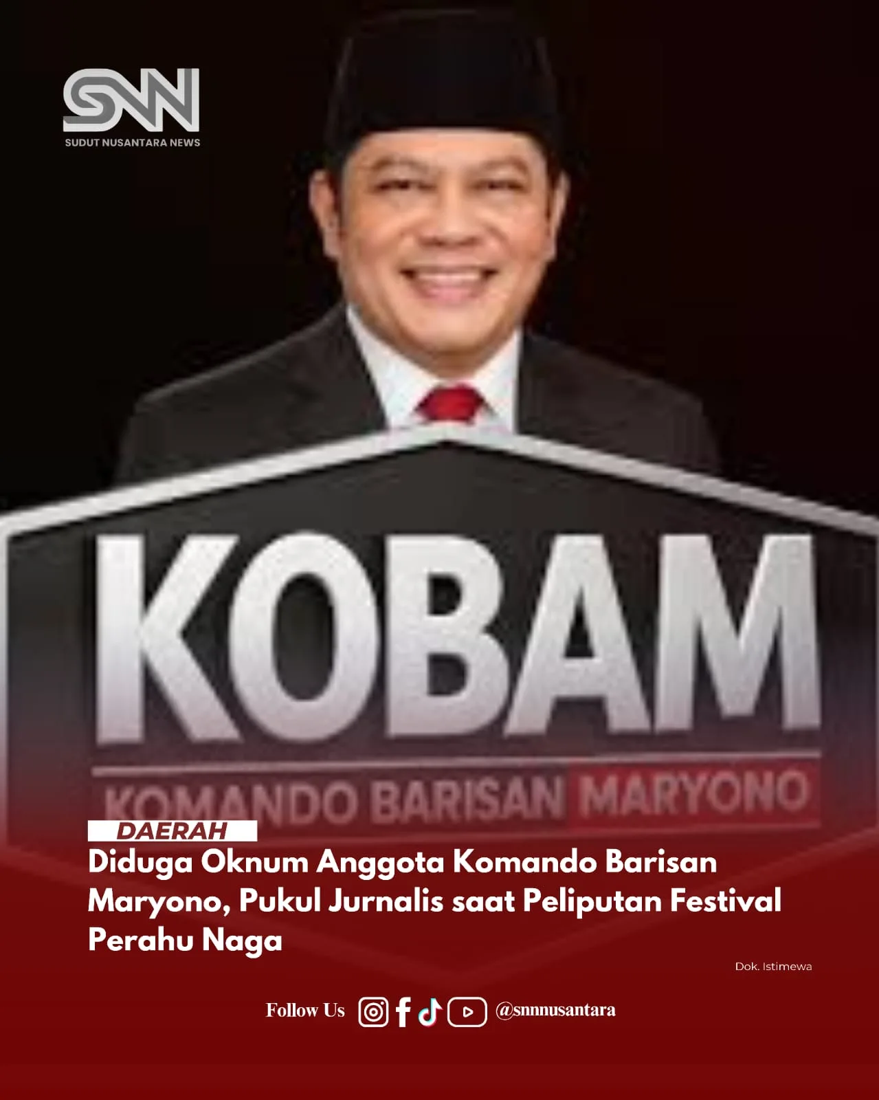 Maryono Bubarkan Kobam dan Minta Polisi Usut Penganiayaan Wartawan