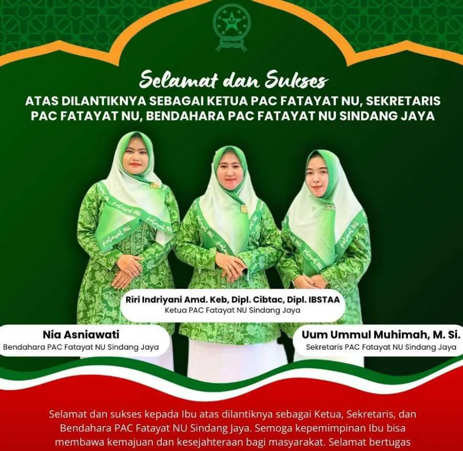 Riri Indriyani Resmi Jabat Ketua PAC Fatayat NU Sindang Jaya