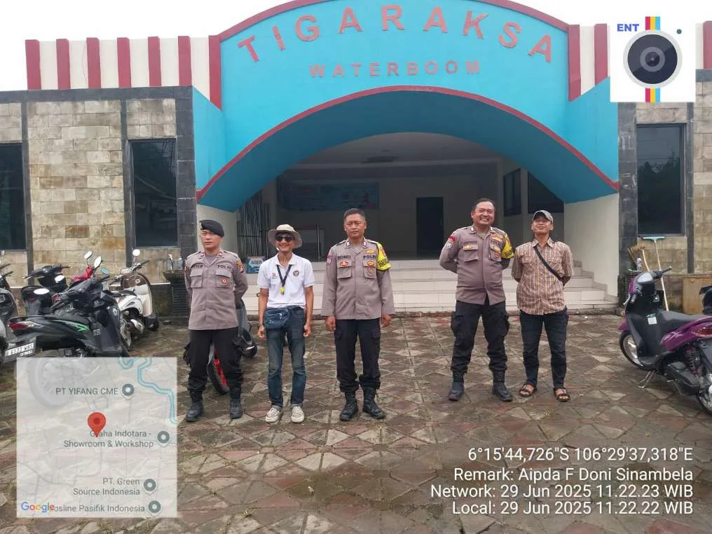 Giat Rutin Polsek Tigaraksa di Hari Libur, Pantau Tempat Wisata Kolam Renang Waterboom Tigaraksa
