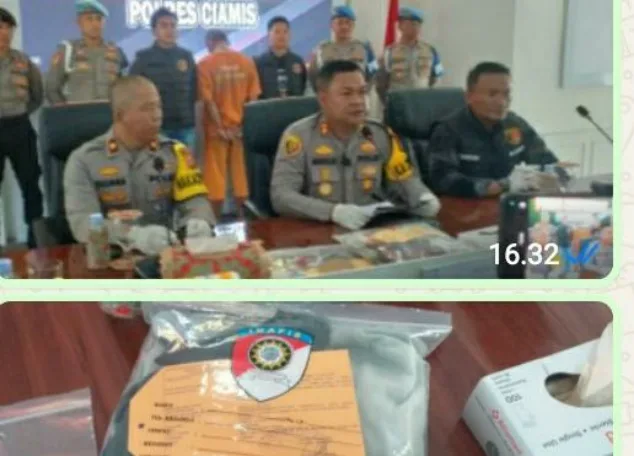 Konferensi Pers Polres Ciamis Ungkap Kasus Persetubuhan Anak di Bawah Umur