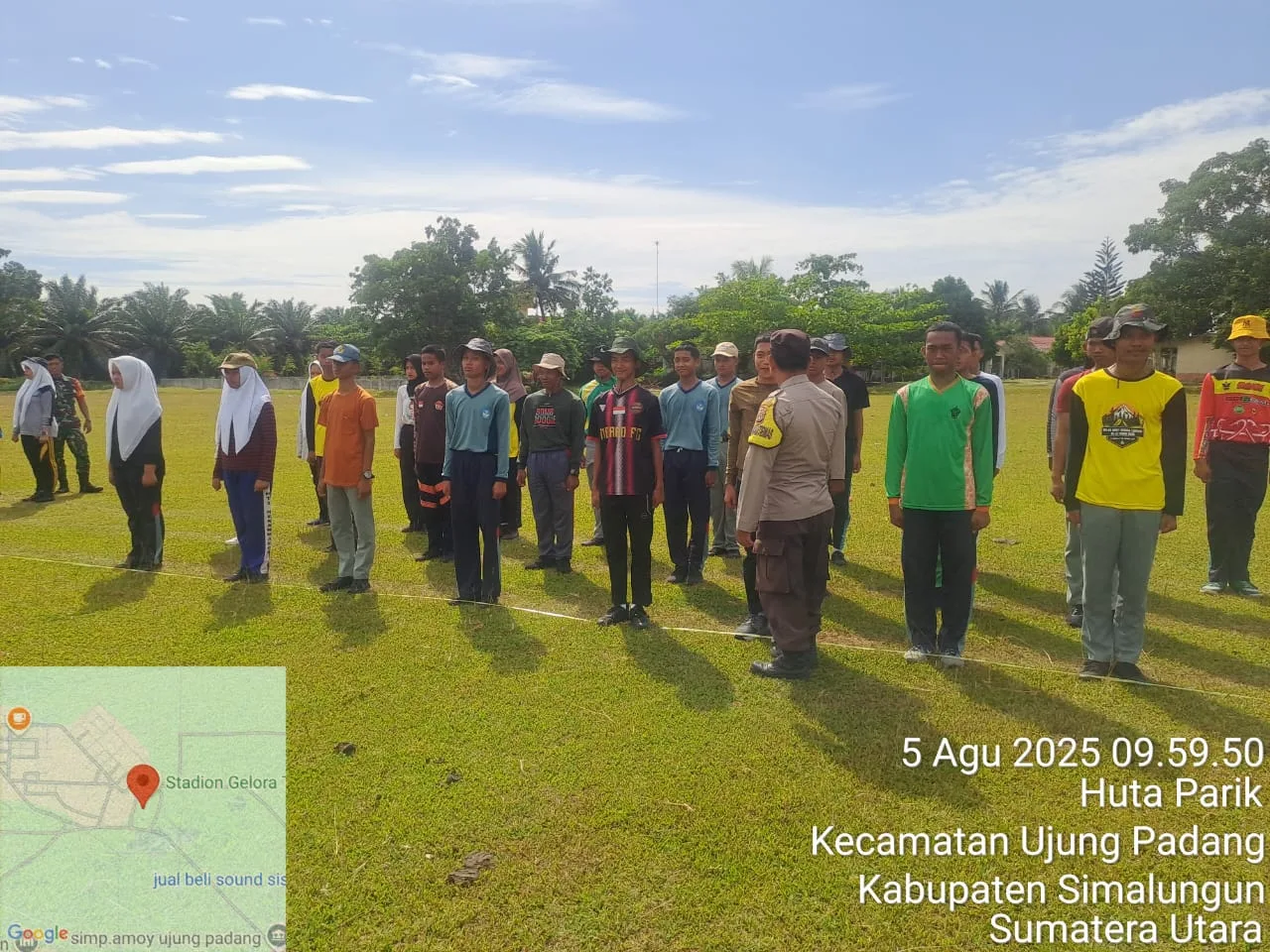 Polsek Bosar Maligas Aktif Latih Paskibra Siswa SMAN 1 Ujung Padang Sambut HUT RI ke-80, Kapolsek Tekankan Komitmen Menjaga Kamtibmas