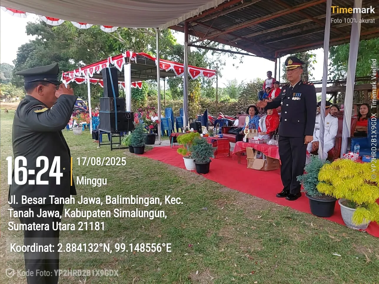 Polsek Tanah Jawa Sukses Gelar Upacara Aubade HUT RI ke-80, Perkuat Kamtibmas di Wilayah Simalungun