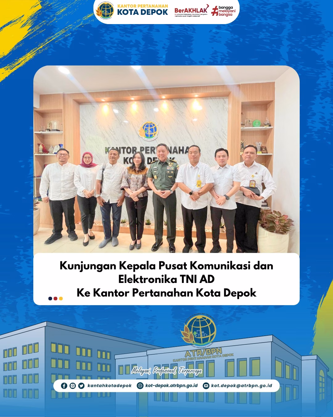 Perkuat Pelayanan Pertanahan TNI AD Sambangi Kantor BPN Depok