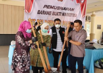 Polres Rokan Hilir Musnah kan  Barang Haram Sebanyak 79,98kg sabu