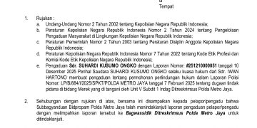 Kompolnas : Hukum Harus Tegak, Lurus Jangan Ada Bekingan dari Anggota Polisi Bagi yang Dalah