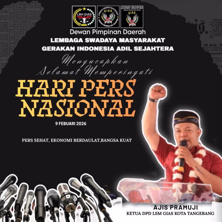 Ketua DPD LSM GIAS Kota Tangerang Sampaikan Ucapan Hari Pers Nasional 2026