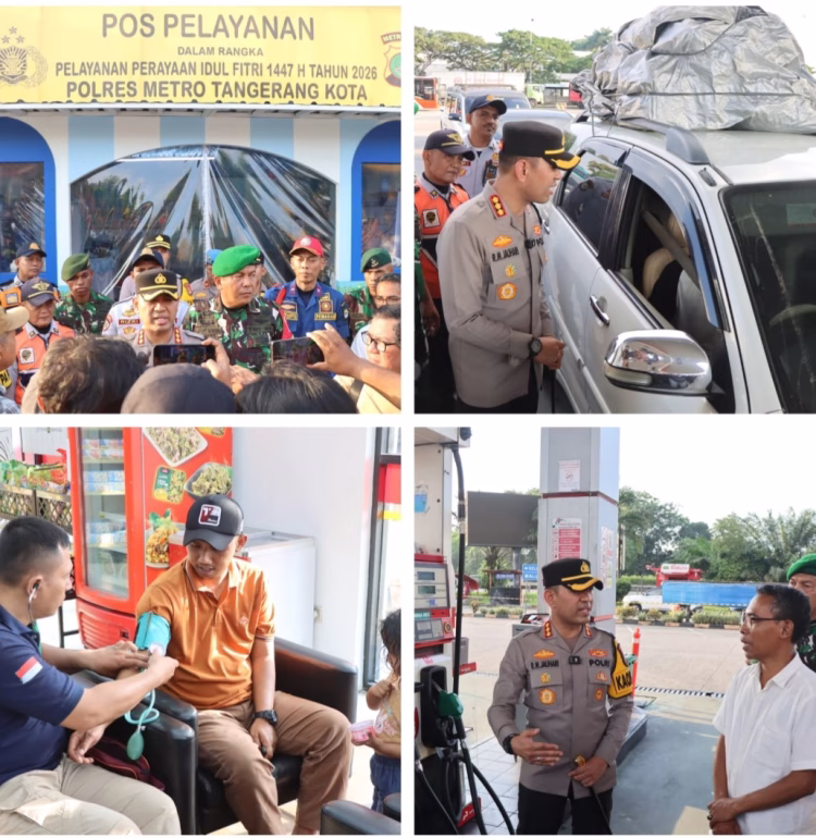 Kapolres Metro Tangerang Kota Pantau Arus Mudik di KM 13,5, Kondisi Lalu Lintas Masih Landai