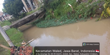 Tanggul Sungai Irigasi Aliran Bendungan Ambit Waled Kabupaten Cirebon Longsor Membahayakan Warga Sekitar Dan Anak-Anak