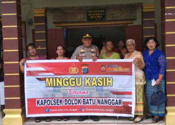 Minggu Kasih Polsek Dolok Batu Nanggar Beri Rasa Aman Jemaat Gereja di Sinaksak