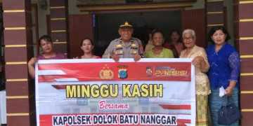 Minggu Kasih Polsek Dolok Batu Nanggar Beri Rasa Aman Jemaat Gereja di Sinaksak