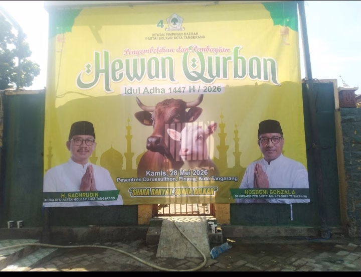 DPD Golkar Kota Tangerang Gelar Penyembelihan Hewan Qurban di Hari Kedua Idul Adha 1447 H