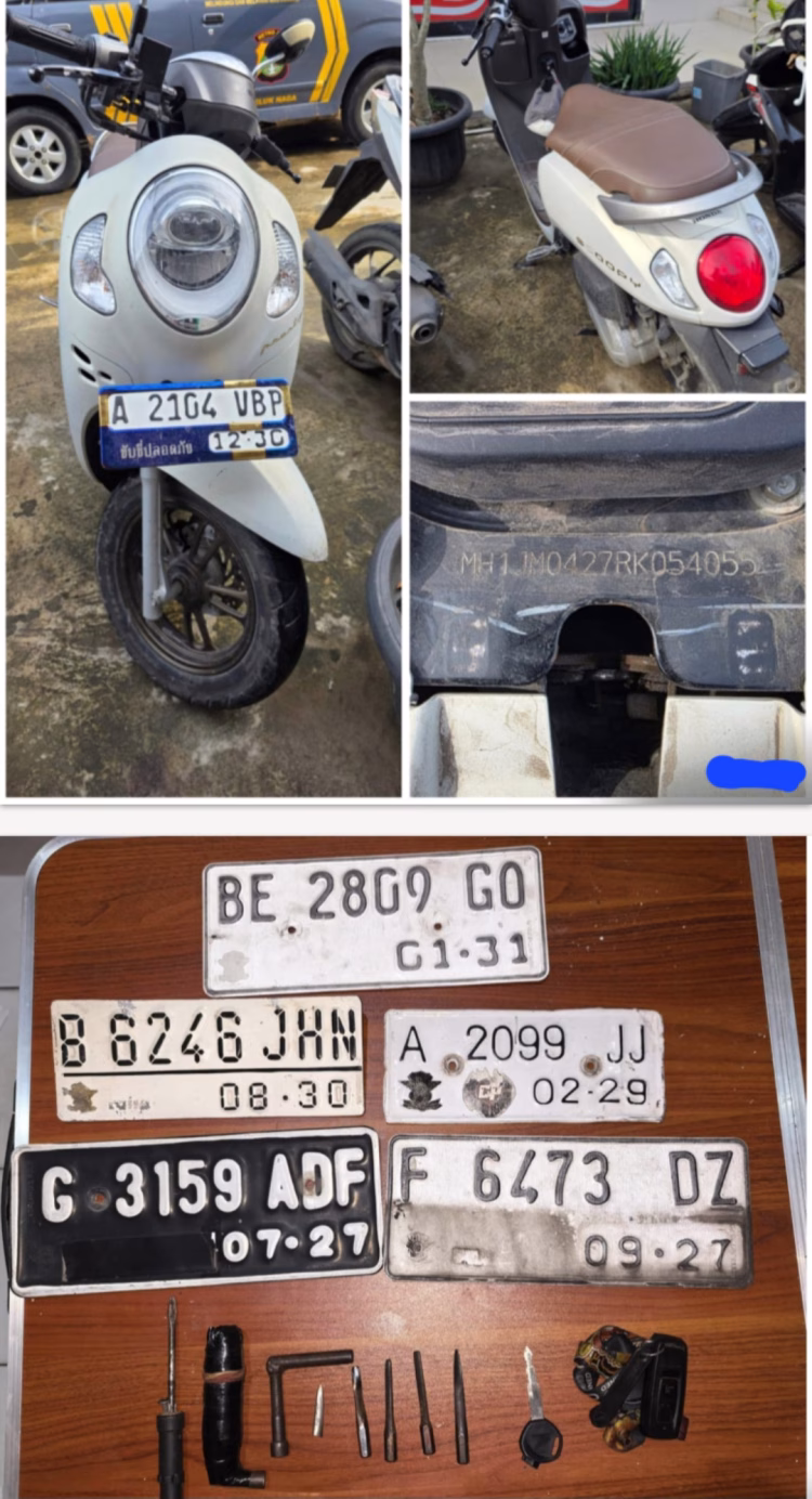Gasak Scoopy dari Dalam Rumah, Komplotan Curanmor Teluknaga Ditangkap Saat Bersembunyi